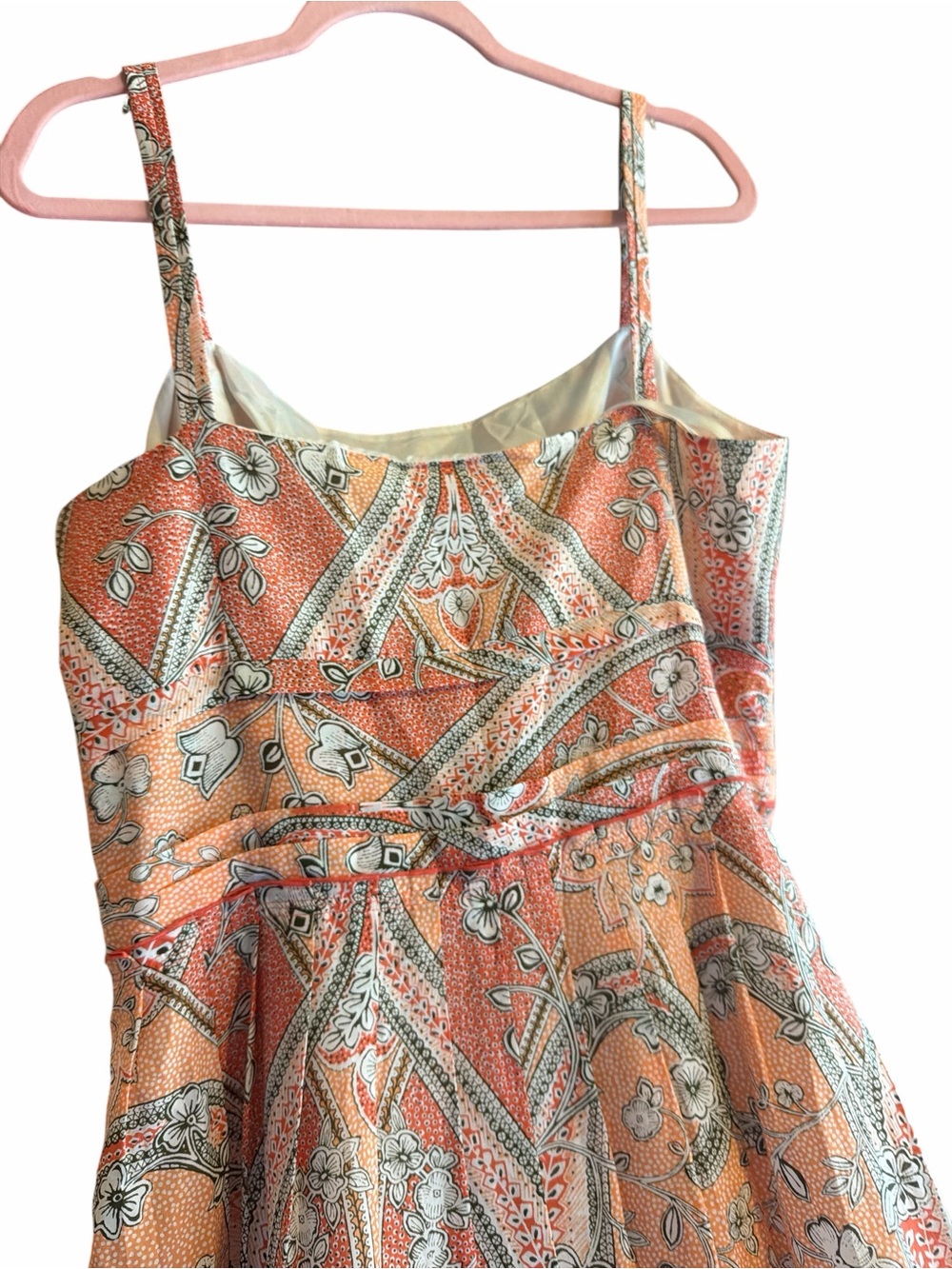 ANN TAYLOR Silk Blend Paisley Print Cami Dress | Size 16 - Picture 3 of 16